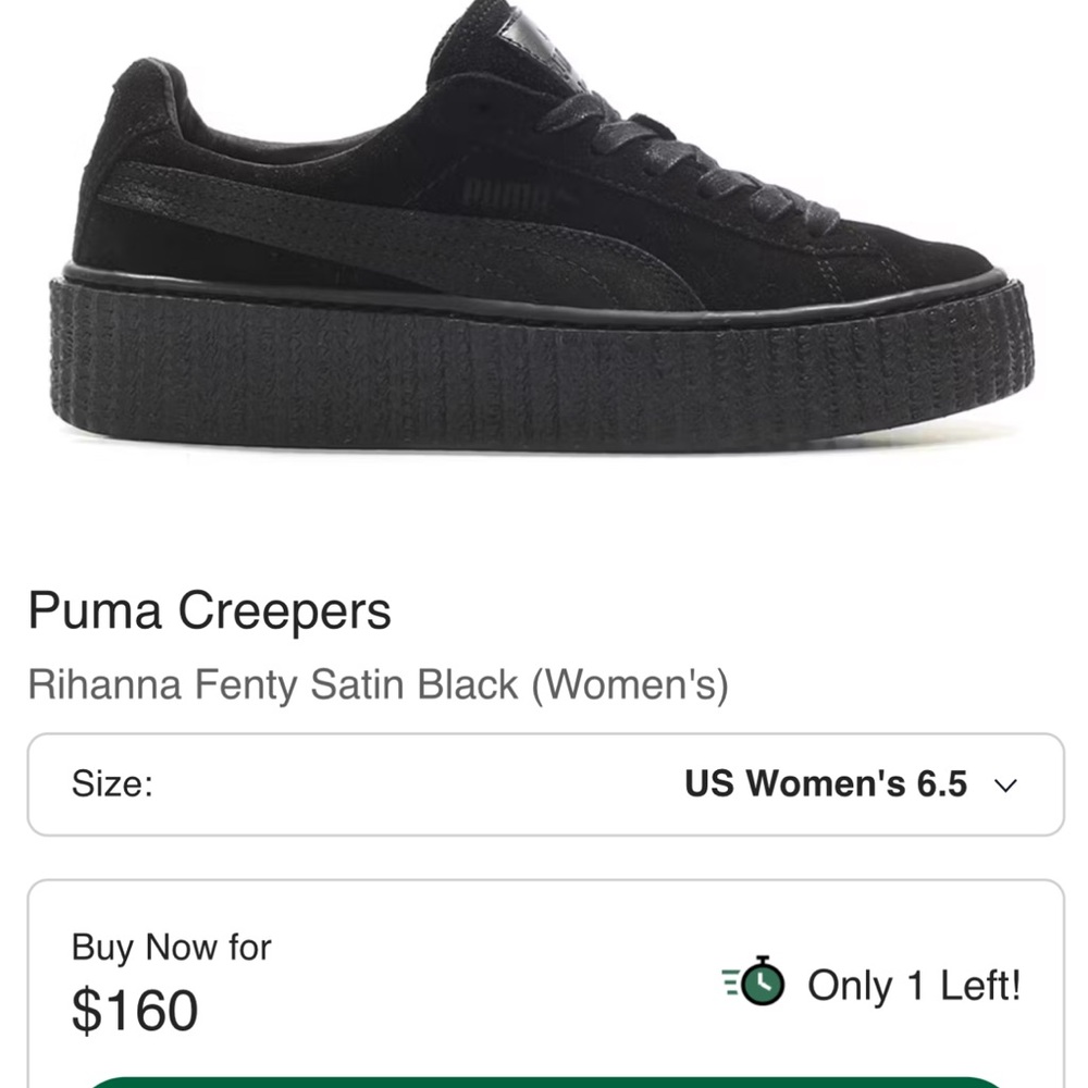Puma Women's Satin Black Creepers
